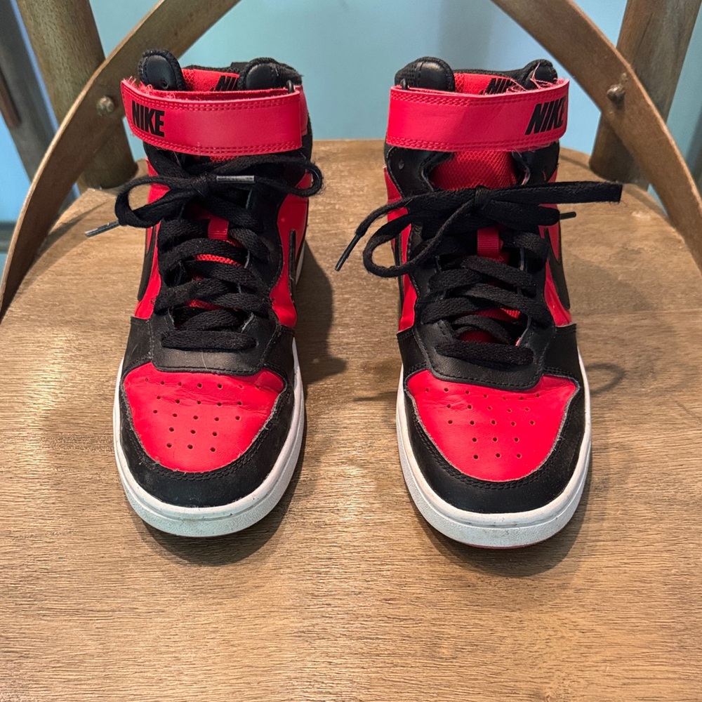 Nike Kids Red and Black Court Sneakers